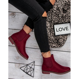 Super Mode Stivaletti Chelsea scamosciati bordeaux rosso 1