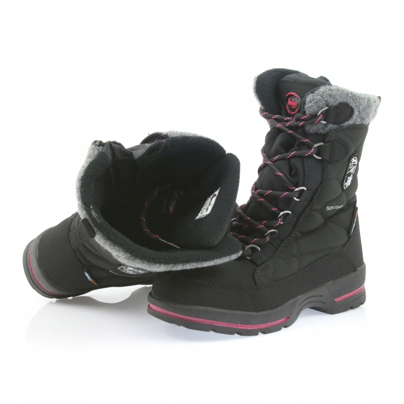 American Club Stivali da neve softshell neri con membrana americana SN19/20 nero rosa grigio 4
