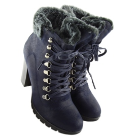 Stivali blu navy con tacco alto N501 Navy 1