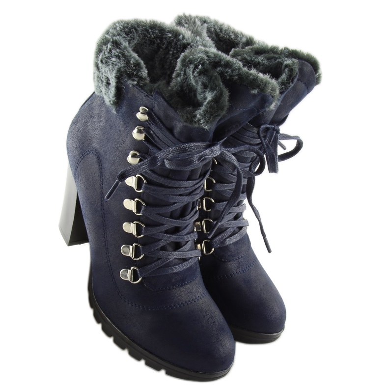 Stivali blu navy con tacco alto N501 Navy 1