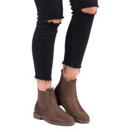 Super Mode Stivaletti Chelsea in pelle scamosciata color kaki cachi 1