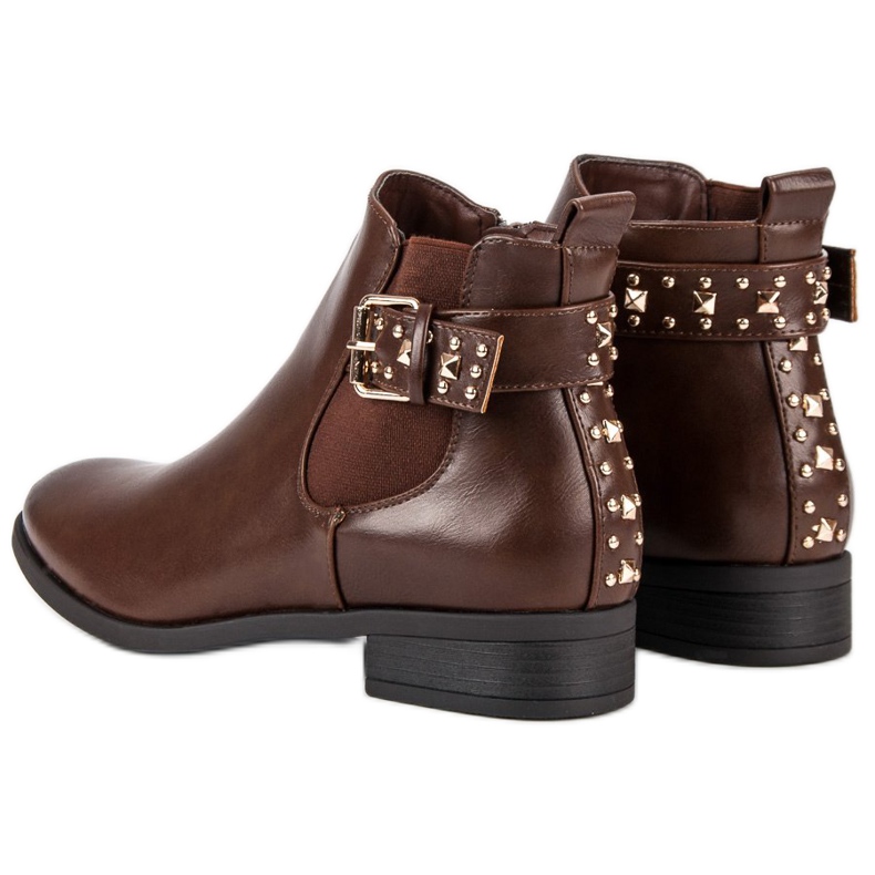 Queen Vivi Stivaletti Chelsea Marroni Con Strass marrone 2