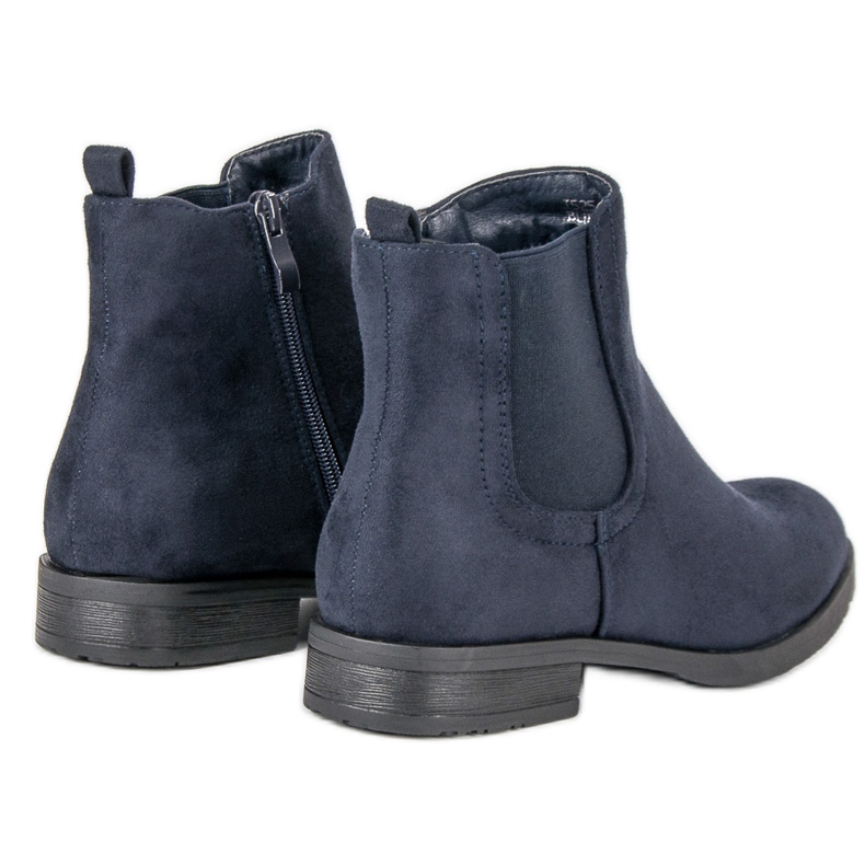 Stivaletti Chelsea in pelle scamosciata blu 1