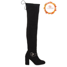 Stivali neri con tacco alto S169 nero 1