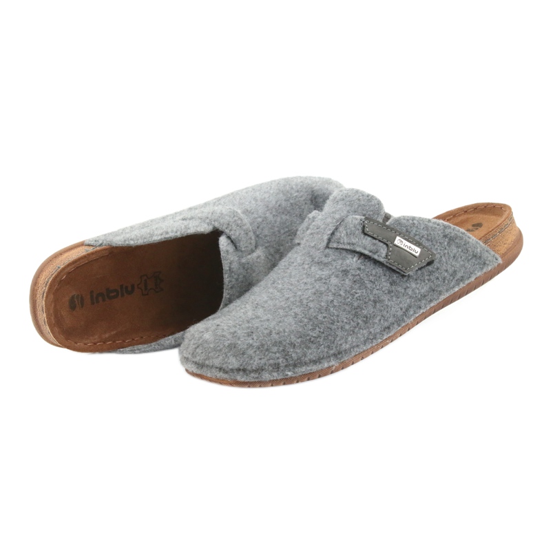 Pantofole in feltro allacciate Inblu TH014 grigio 4