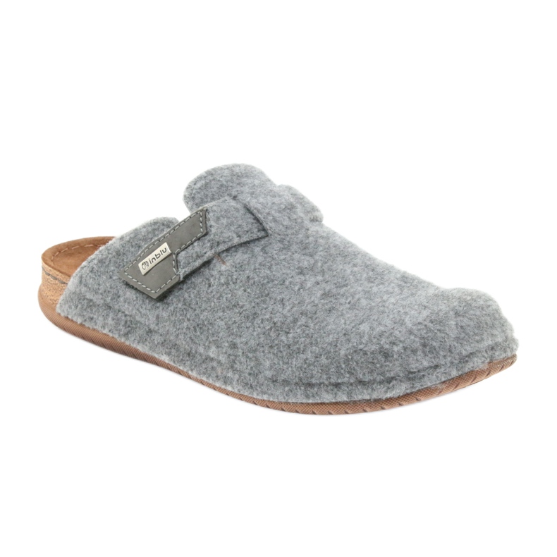 Pantofole in feltro allacciate Inblu TH014 grigio 1