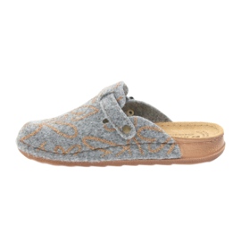 Pantofole in feltro Inblu UA033 cuori dorati grigio giallo 2