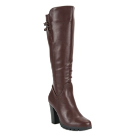 Cm Paris Stivali classici con tacco alto marrone 1