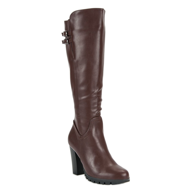 Cm Paris Stivali classici con tacco alto marrone 1