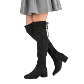 Queentina Stivali in camoscio nero 1