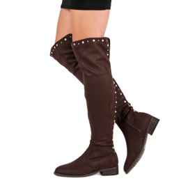 Cm Paris Stivali alti con perline marrone 1