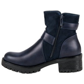 Ideal Shoes Stivali blu navy sulla piattaforma 1