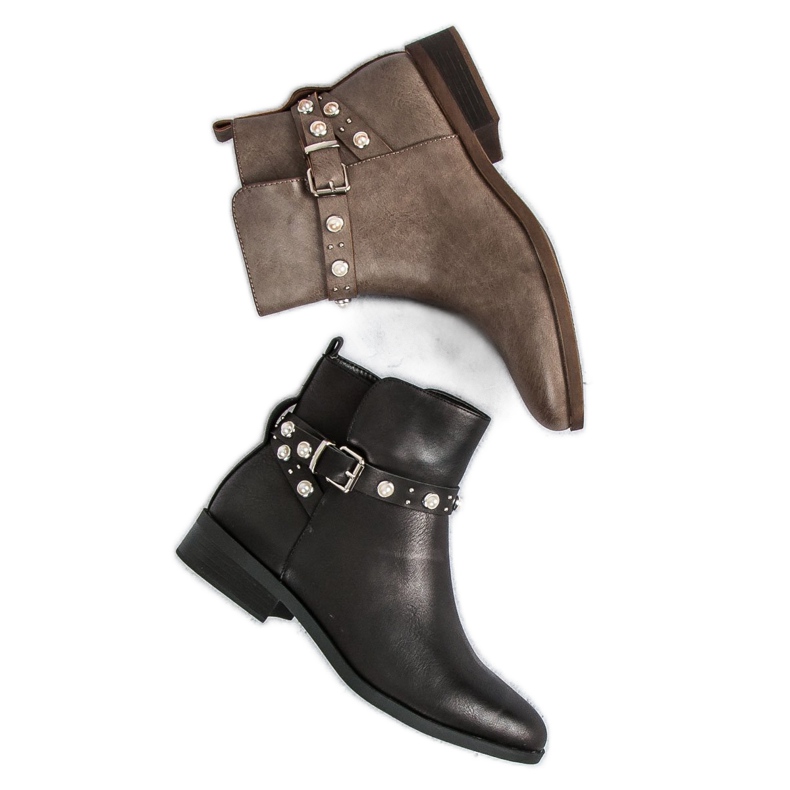 Super Mode Stivali con perle nero 1