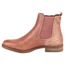 Super Me Stivaletti Chelsea con cristalli rosa 1