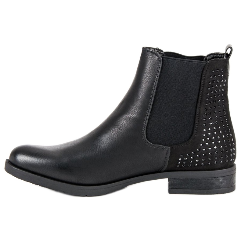 Super Me Stivaletti Chelsea con cristalli nero 1