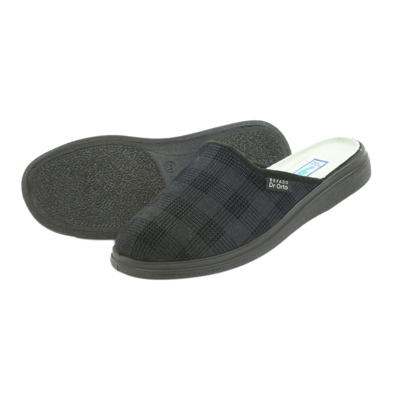 Scarpe da uomo Befado 125m pantofole, pantofole per la salute nero grigio 4
