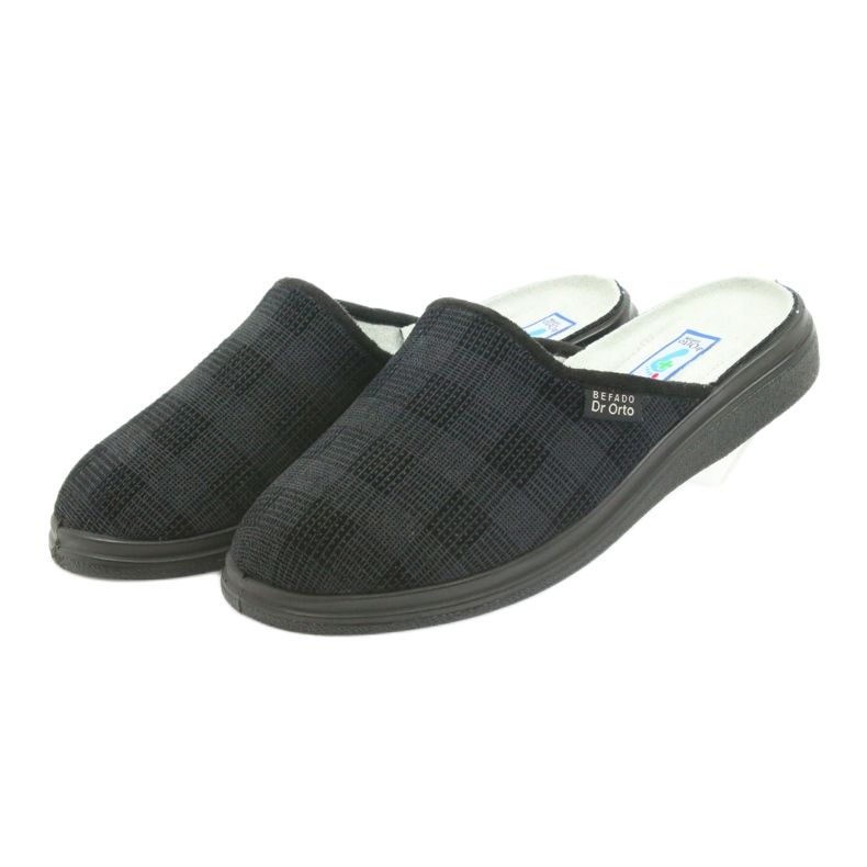 Scarpe da uomo Befado 125m pantofole, pantofole per la salute nero grigio 3