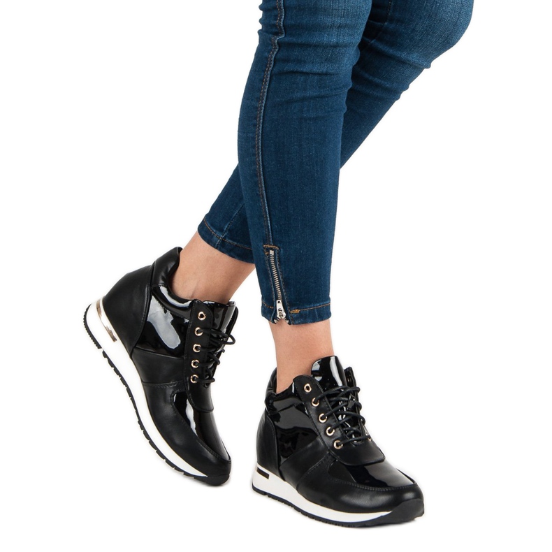 J. Star Sneakers sportive con zeppa nero 1