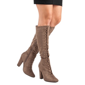 Cm Paris Stivali stringati marrone 1