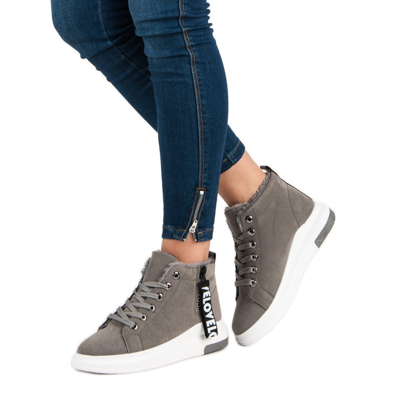 Calde scarpe da ginnastica grigie grigio 2