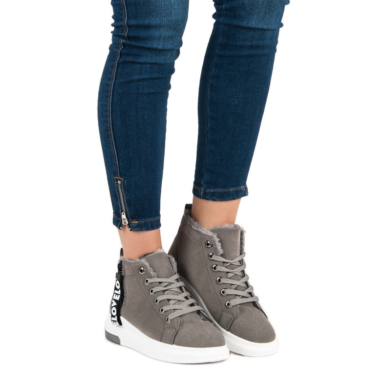 Calde scarpe da ginnastica grigie grigio 1