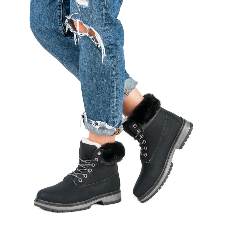 Fgm Paris Trapper neri con pelliccia nero 2