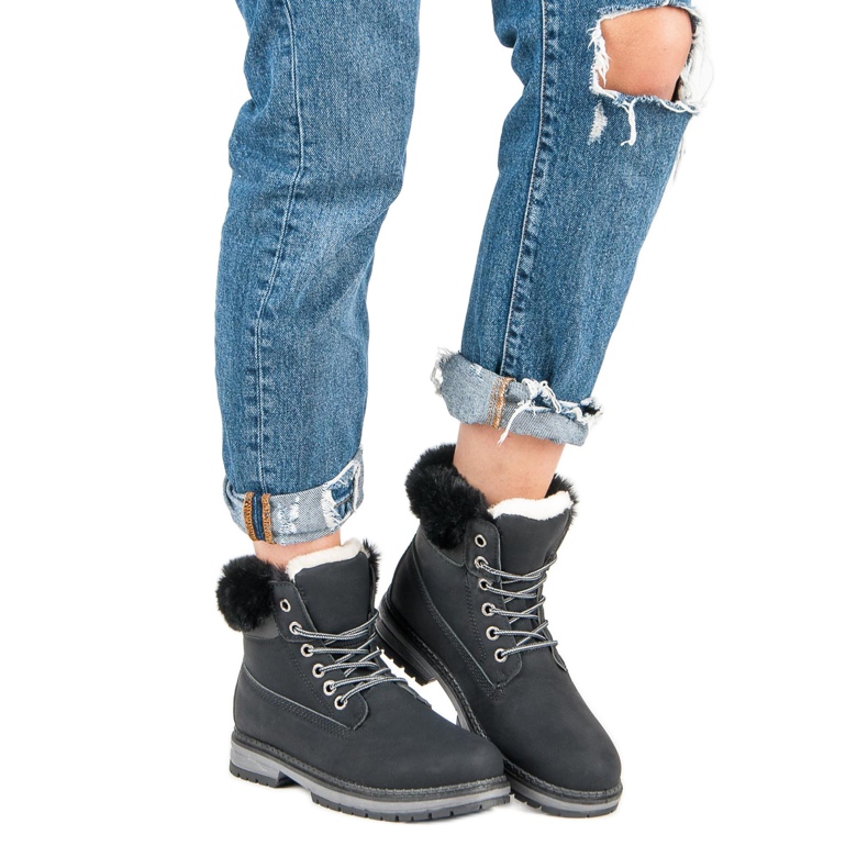 Fgm Paris Trapper neri con pelliccia nero 1