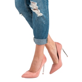 Seastar Scarpe col tacco in pelle scamosciata cipria rosa 2