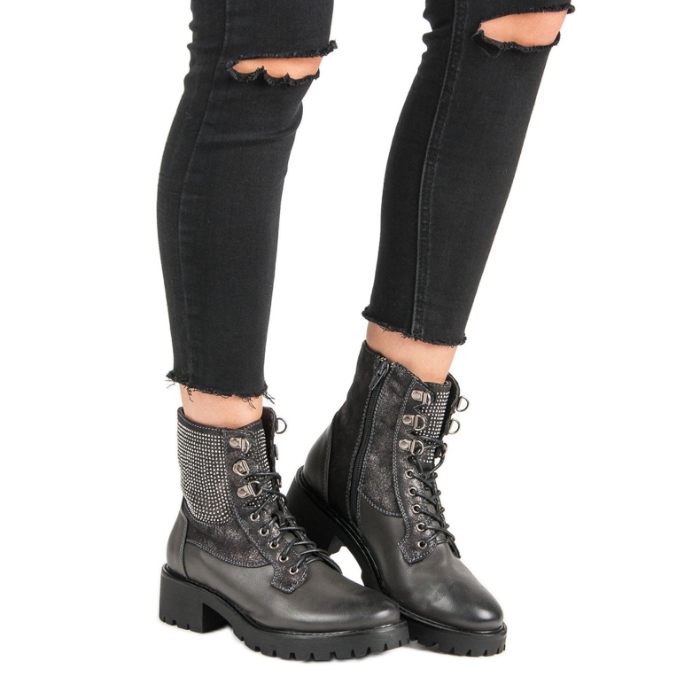 Ideal Shoes Lavoratori allacciati sulla piattaforma verde 2