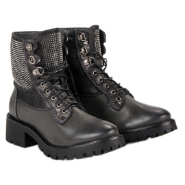 Ideal Shoes Lavoratori allacciati sulla piattaforma verde 1