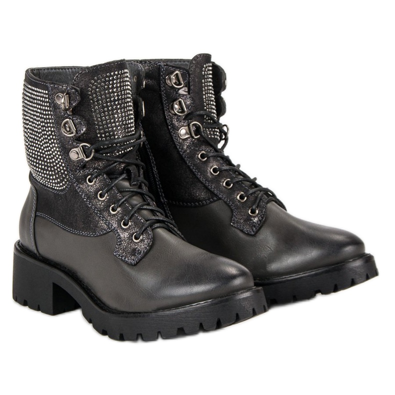 Ideal Shoes Lavoratori allacciati sulla piattaforma verde 1