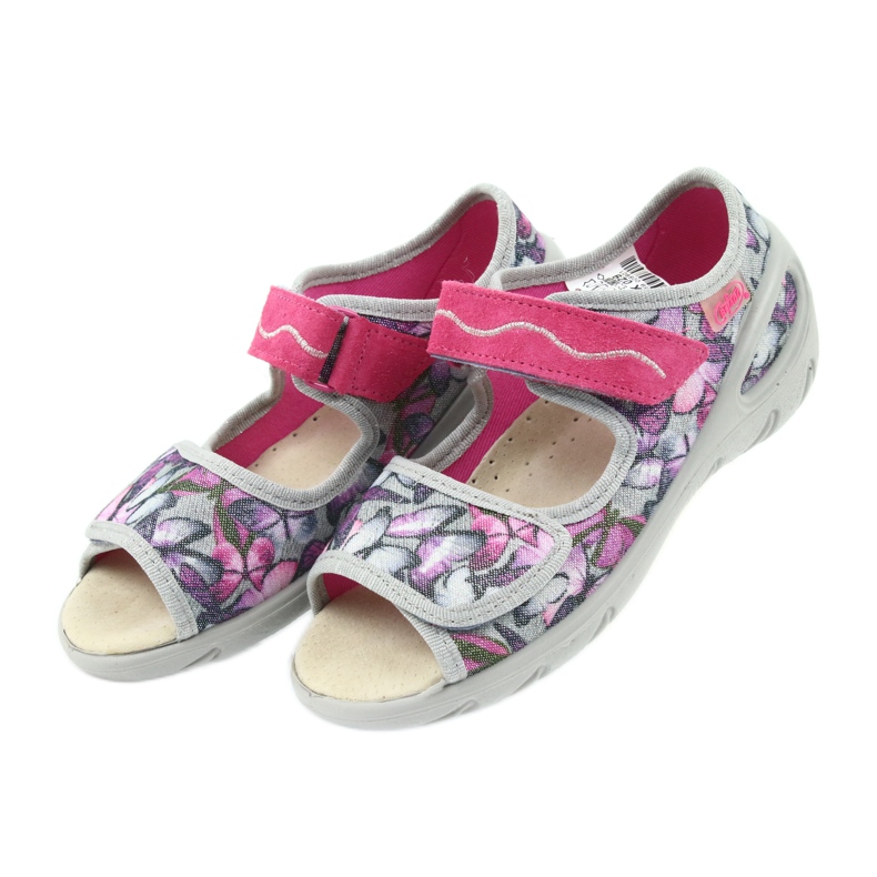 Befado scarpe per bambini sandali soletta in pelle 433X029 viola grigio rosa 4