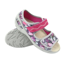 Befado scarpe per bambini sandali soletta in pelle 433X029 viola grigio rosa 3