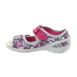Befado scarpe per bambini sandali soletta in pelle 433X029 viola grigio rosa 2