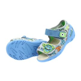 Scarpe per bambini Befado pu 433P031 pantofole blu grigio 5