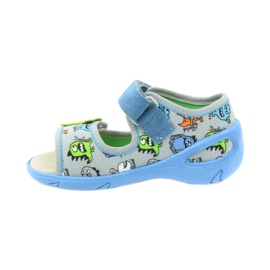 Scarpe per bambini Befado pu 433P031 pantofole blu grigio 2