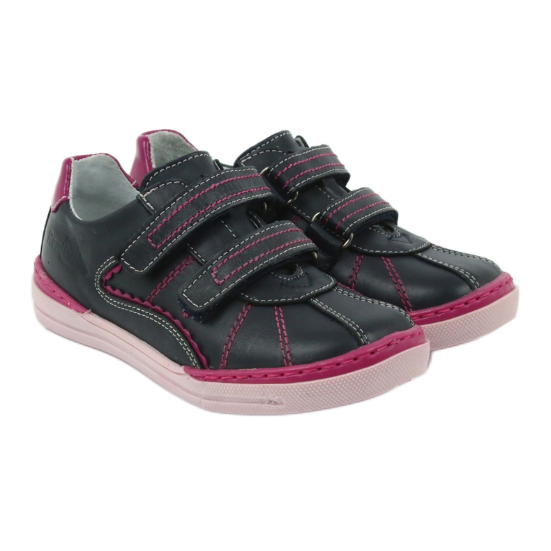 Scarpe brogue per bambini Ren But 3193 blu navy multicolore rosa 3