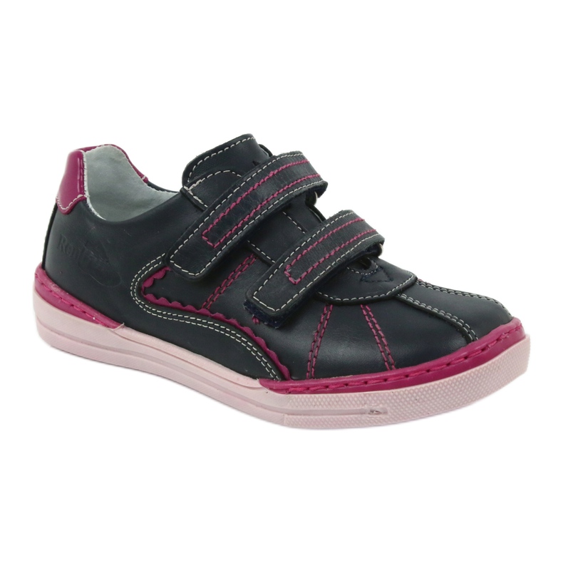 Scarpe brogue per bambini Ren But 3193 blu navy multicolore rosa 1