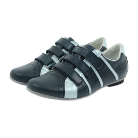 Scarpe in pelle Mido in pelle per velcro blu navy mido 3