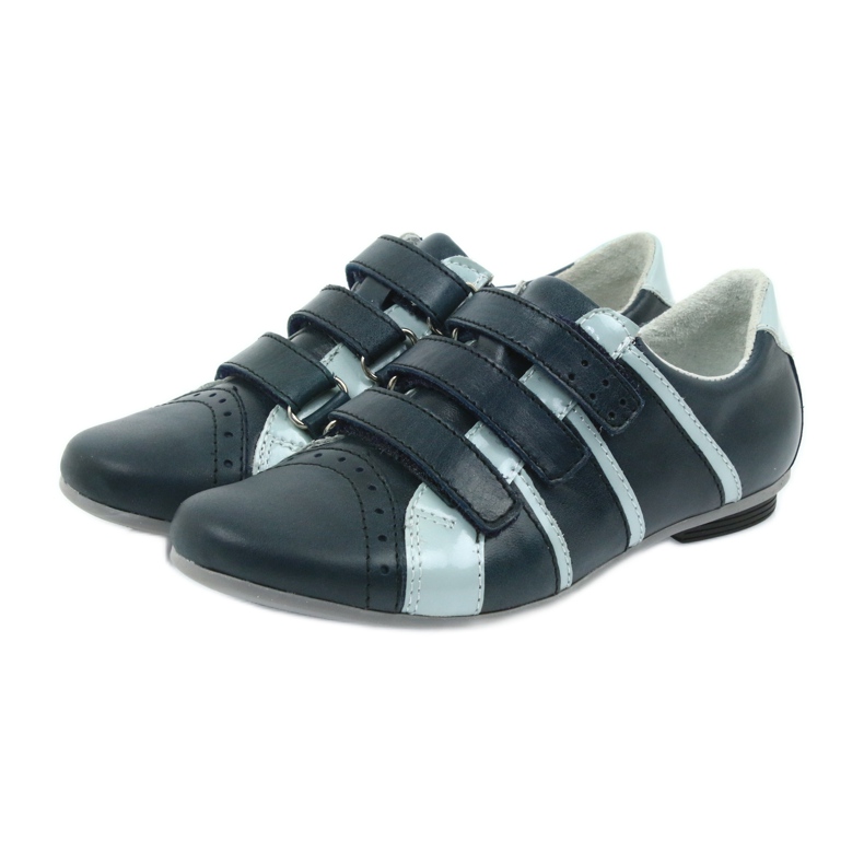 Scarpe in pelle Mido in pelle per velcro blu navy mido 3