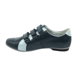 Scarpe in pelle Mido in pelle per velcro blu navy mido 2