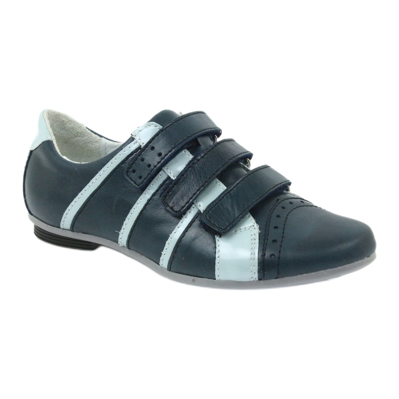 Scarpe in pelle Mido in pelle per velcro blu navy mido 1