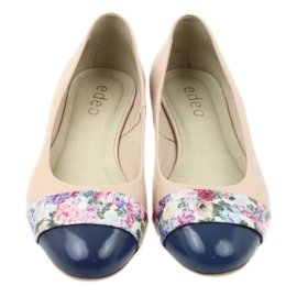 Ballerine da donna fiori Edeo 1905 beige marrone blu multicolore rosso 4