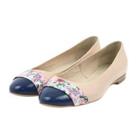 Ballerine da donna fiori Edeo 1905 beige marrone blu multicolore rosso 3