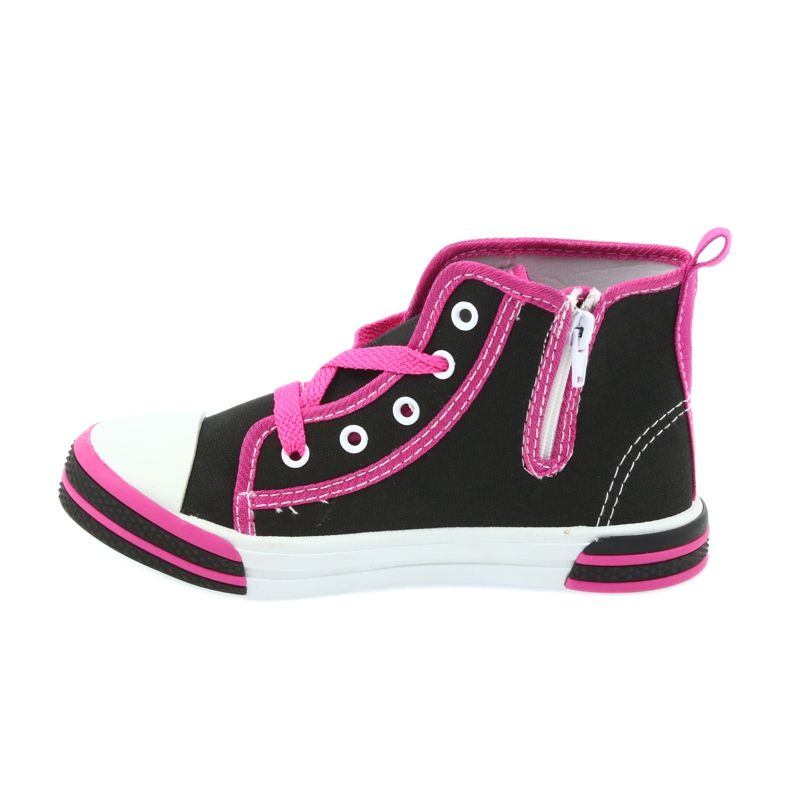 American Club Scarpe da bambino sneakers nere con cerniera American TEN13 nero blu rosa 2