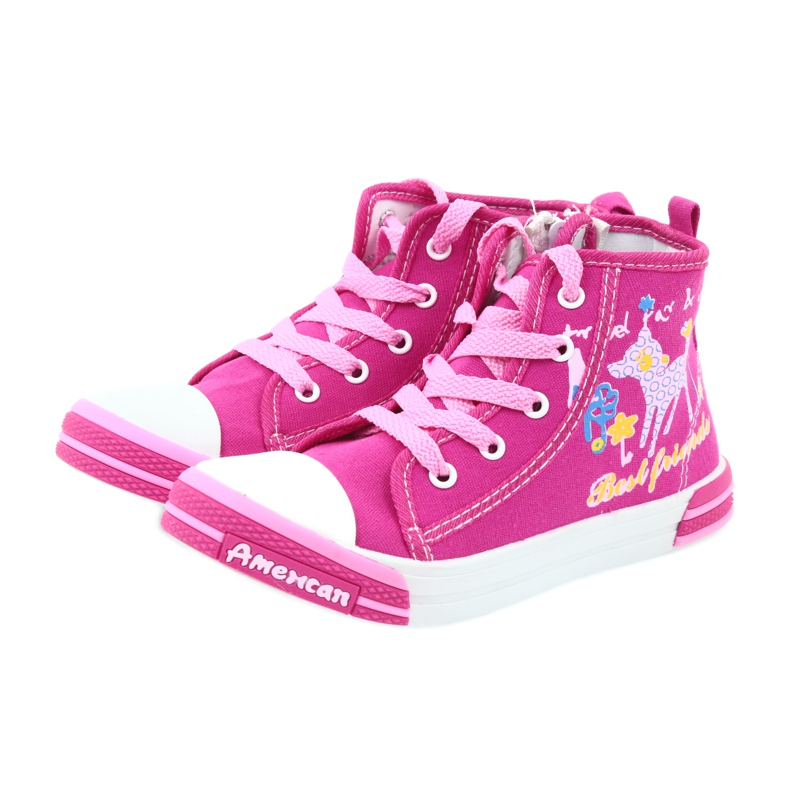 American Club Sneakers rosa con cerniera American TEN13 blu 3