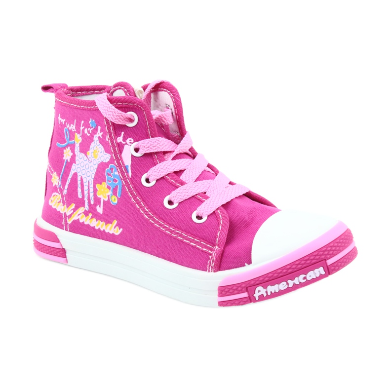 American Club Sneakers rosa con cerniera American TEN13 blu 1