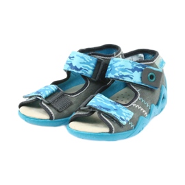 Befado scarpe per bambini sandali con inserto in pelle 350P062 blu grigio 3