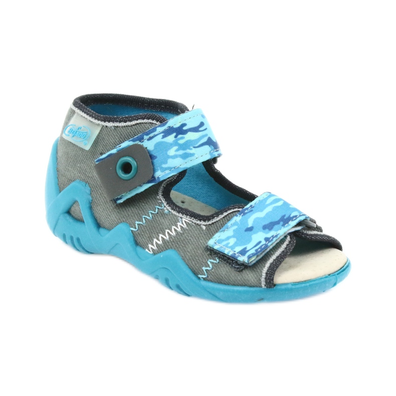 Befado scarpe per bambini sandali con inserto in pelle 350P062 blu grigio 1