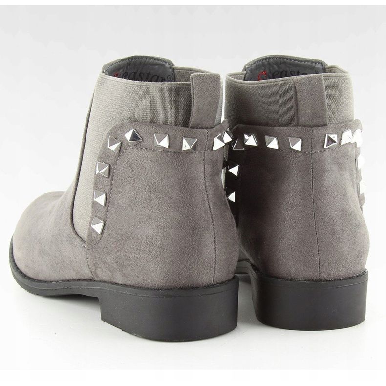 Stivaletti Chelsea in camoscio con borchie F175 Grey grigio 1